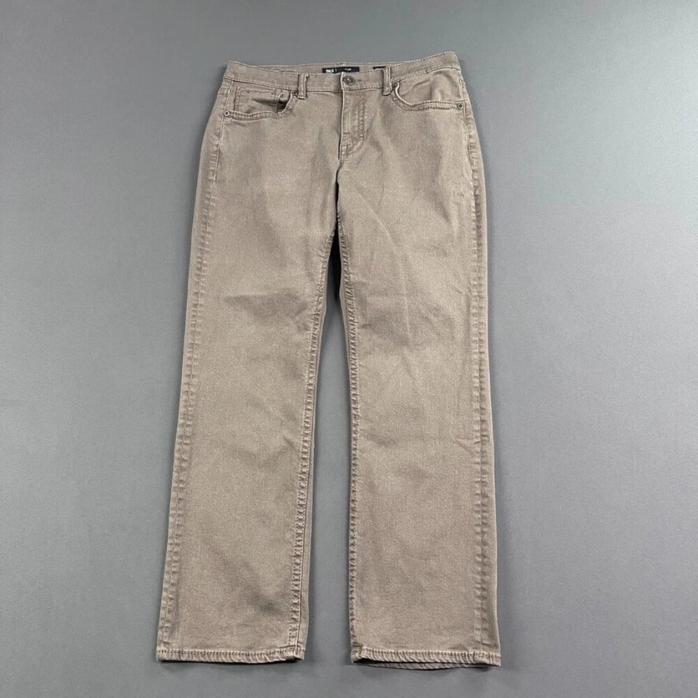 BKE Buckle Pants Mens 33x30 Brown Chino Khaki Straight Leg Casual Tyler